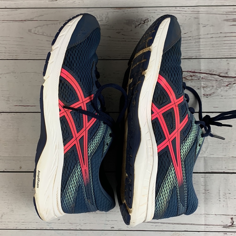 ASICS “GEL CONTEND 6” blue & Red sneakers size 10 - Picture 6 of 13